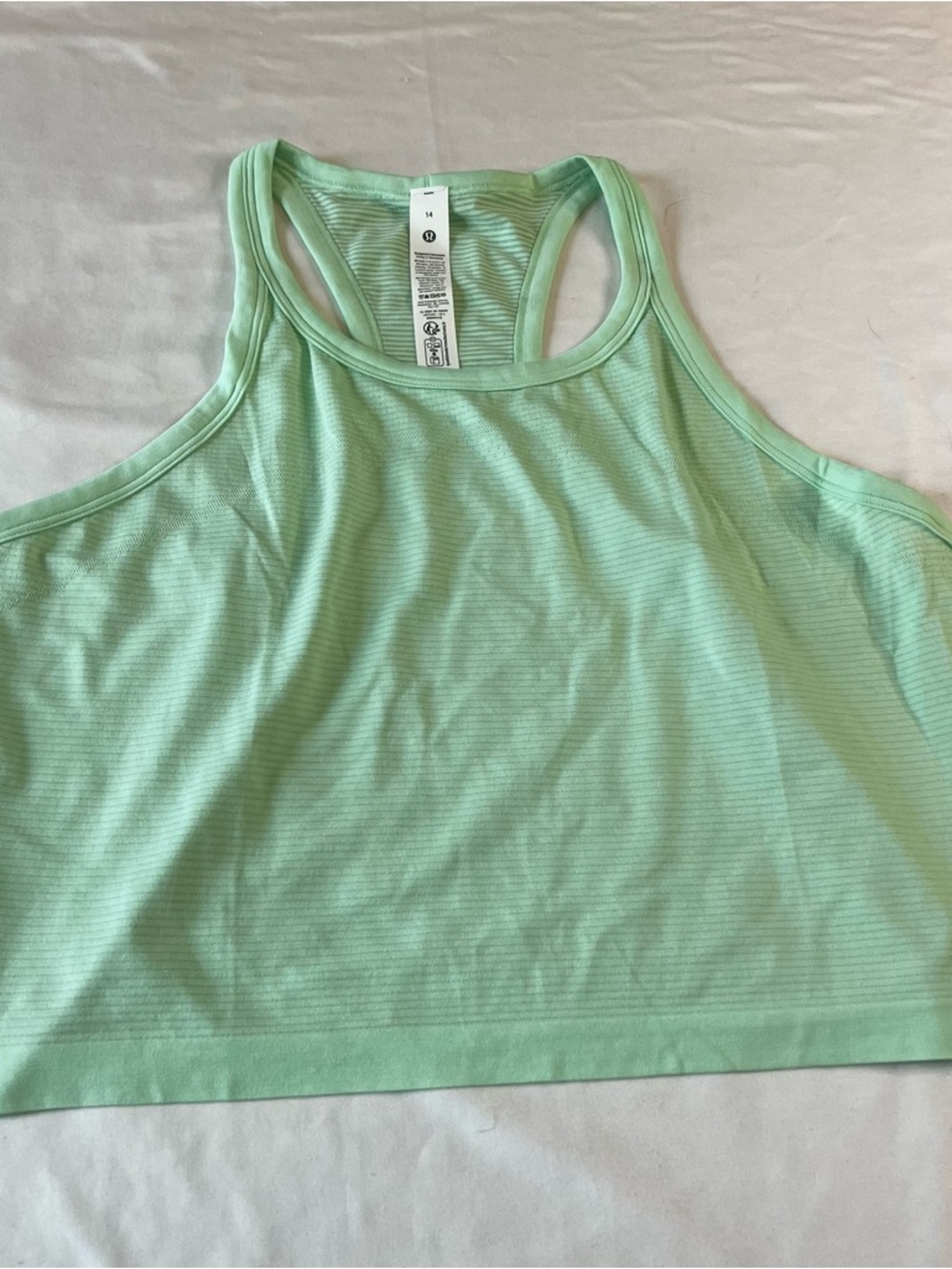 Lululemon Swiftly Tech Racerback Tank Top Mint Green Size 14 Seamless Athletic